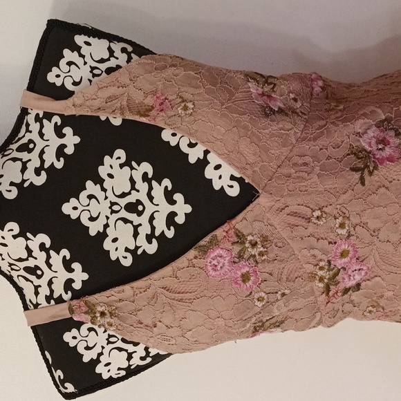 Sexy Lace floral pink backless dress - Picture 2 of 15